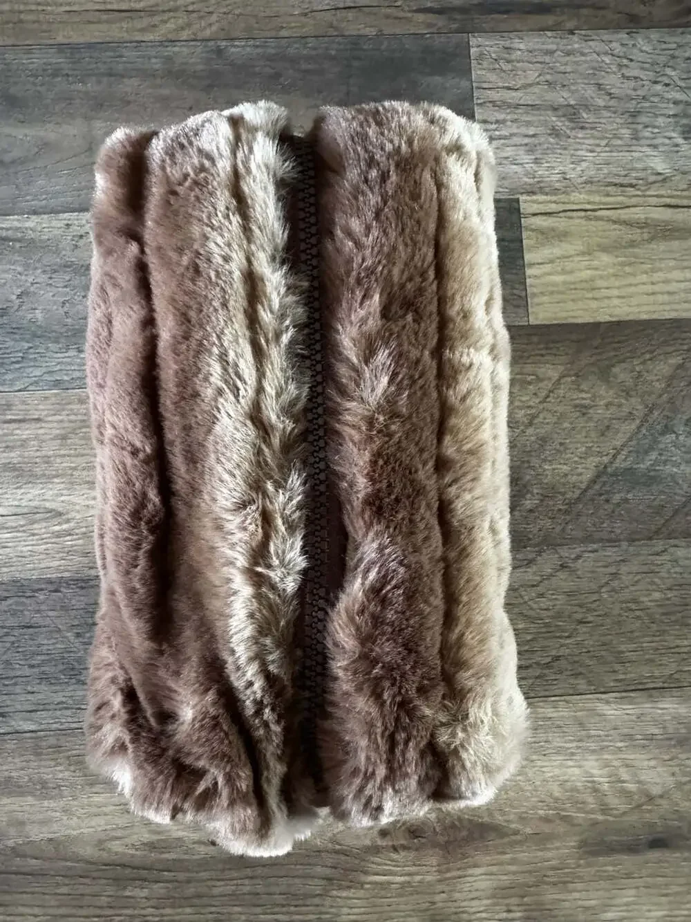 The Handmade Heifer Brown Faux Fur Boxy Cosmetic Travel Bag